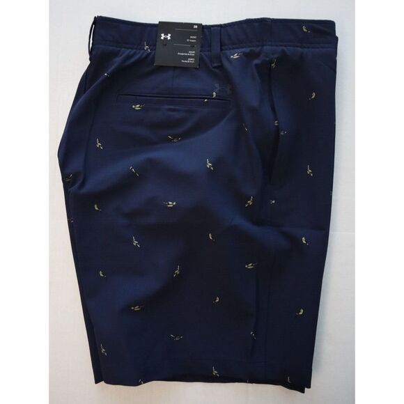 Under Armour 1377303 410 Men's Sz 38 Navy Blue UA Storm Golf Printed Shorts - Picture 8 of 10